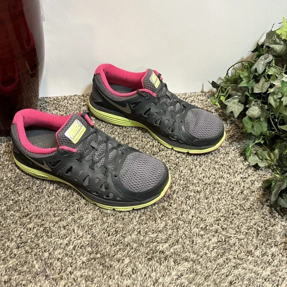 Nike Dual Fusion Run 2 Gray Pink Running Shoes Sneakers 599564-009 Womens Sz 10